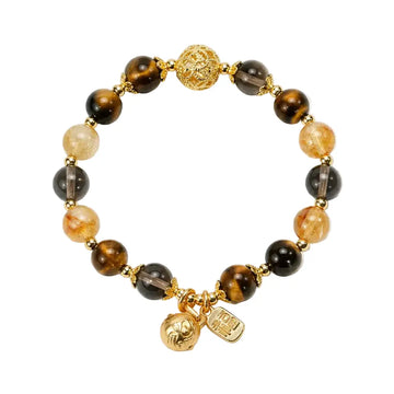 Grounded Wealth Bracelet | Tiger’s Eye & Smokey Quartz ZANYÉ