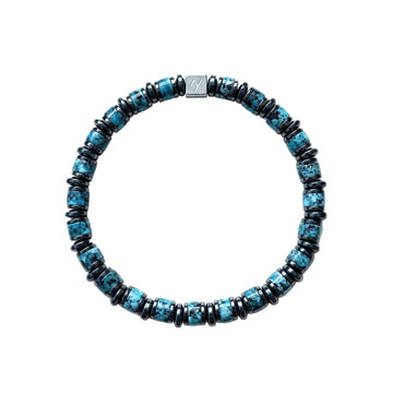 The African Turquoise & Hematite Geometric Bracelet ZANYÉ
