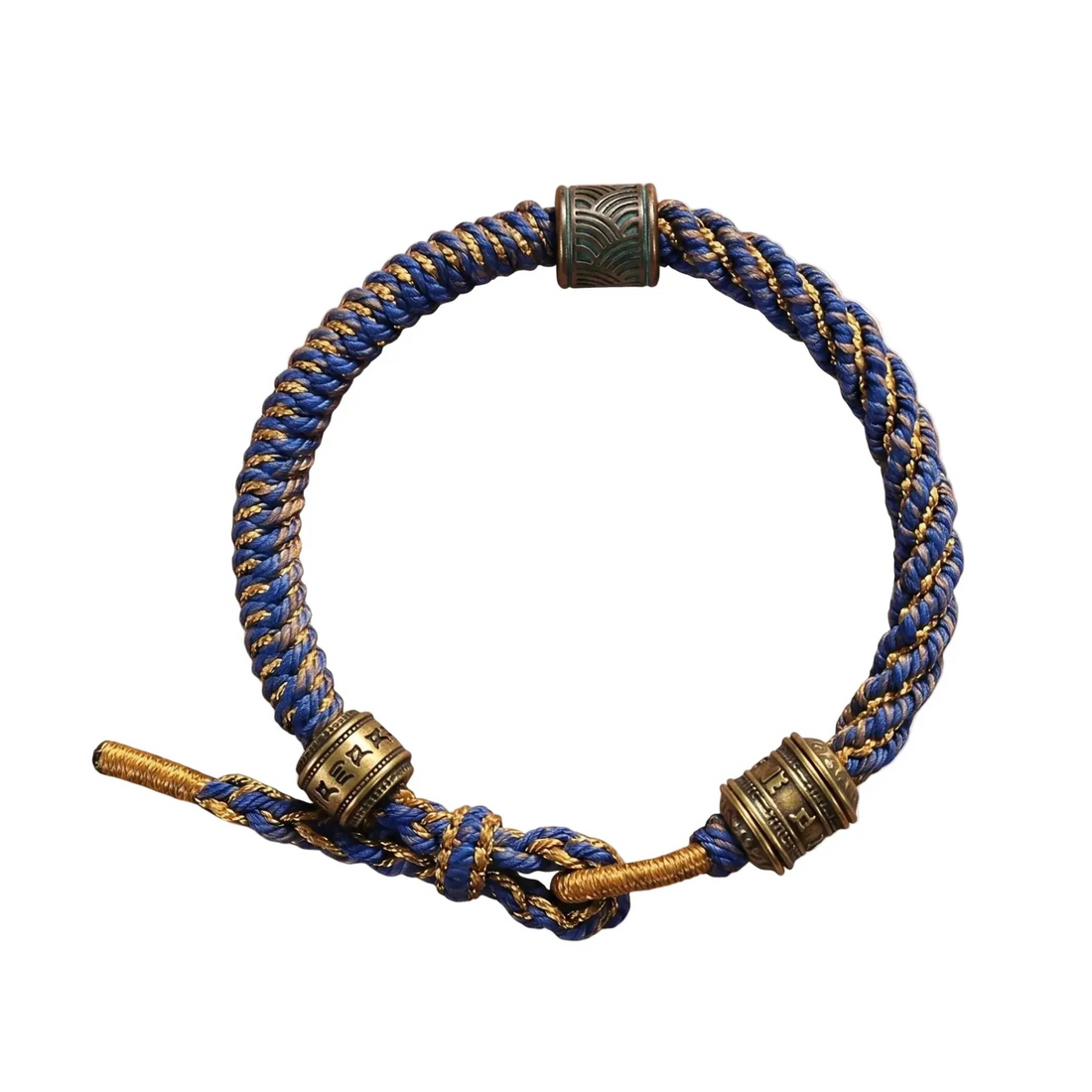 The Celestial Sea - Handwoven Tibetan Corn Knot Blue Cotton Cord Bracelet ZANYÉ