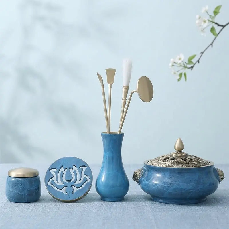 The Azure Masterpiece: ICH Cloisonné Ritual Tool Set - ZANYÉ