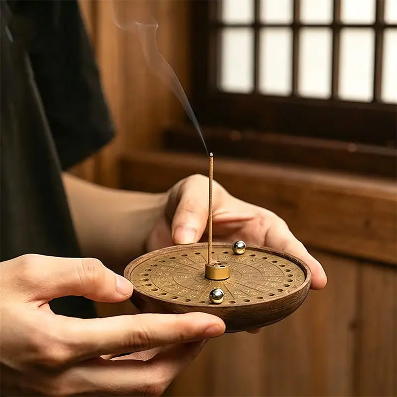The Celestial Dial: 24 Solar Terms Brass Incense Holder - ZANYÉ