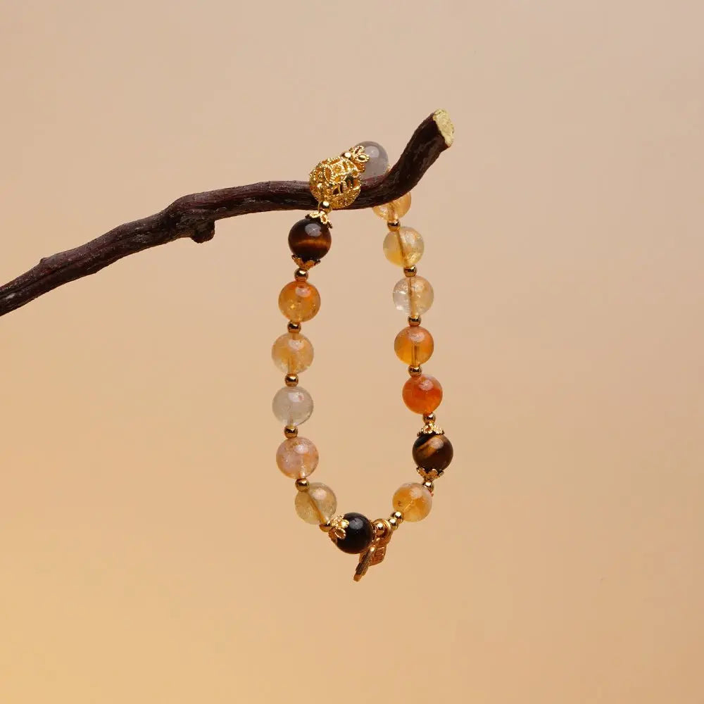 The "Golden Vitality" Bracelet - Authentic Citrine & Tiger’s Eye for Prosperity - ZANYÉ